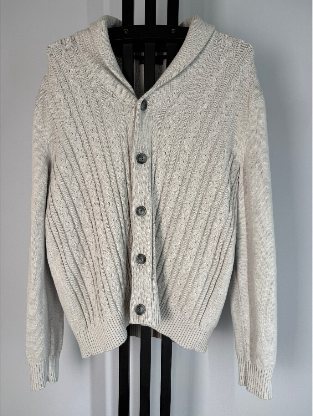 Banana Republic Cable Knit Cardigan Sweater XL Oatmeal